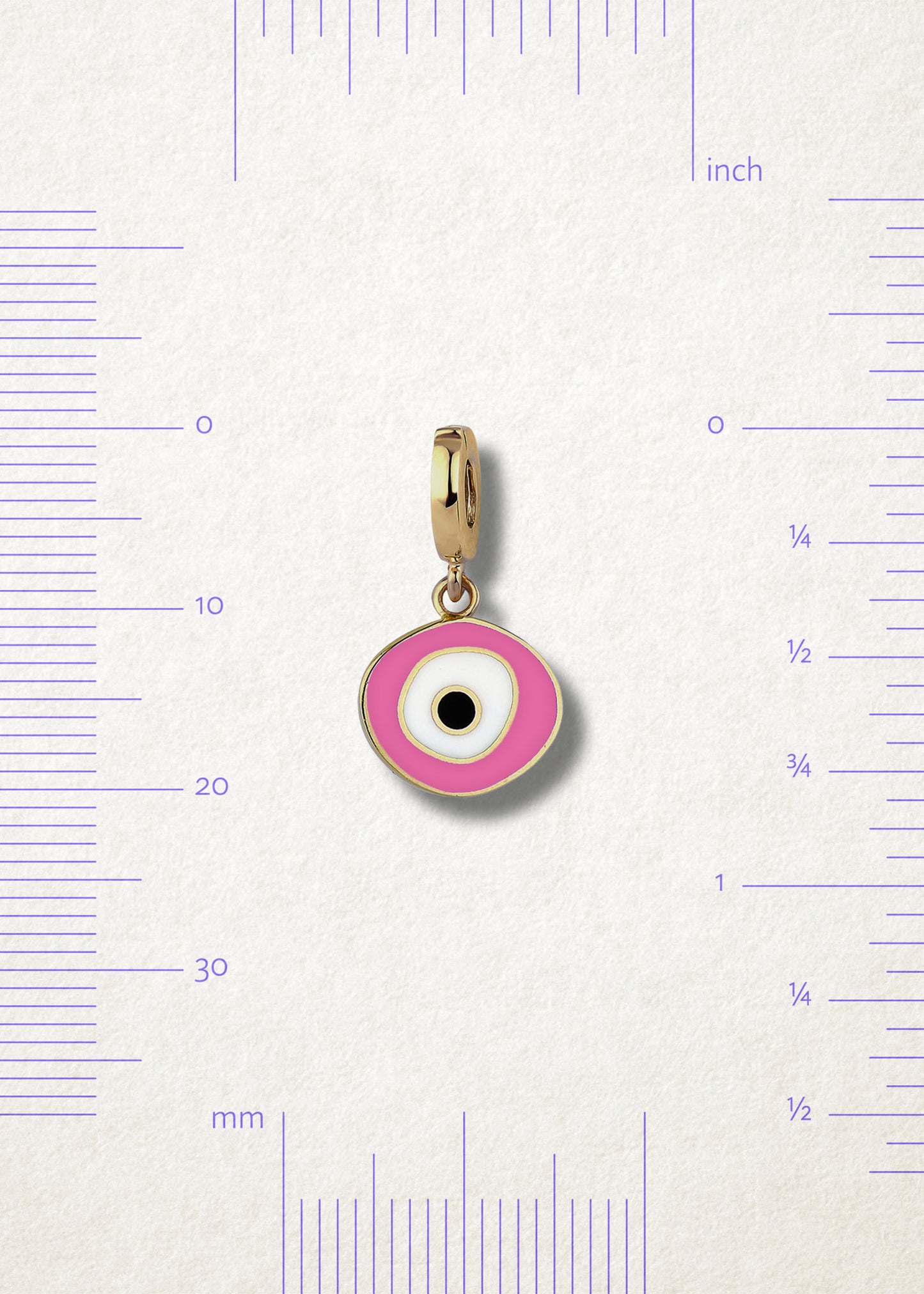 Noir Elegance Blush Organic Evil Eye Necklace