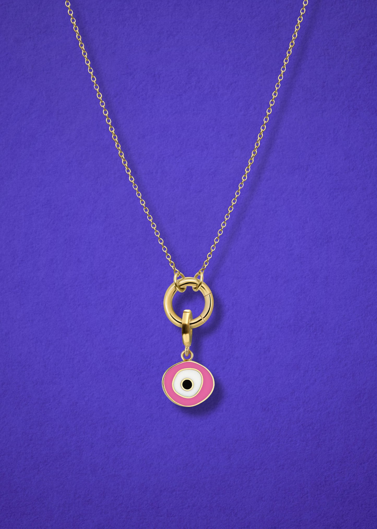 Golden Grace Blush Organic Evil Eye Necklace