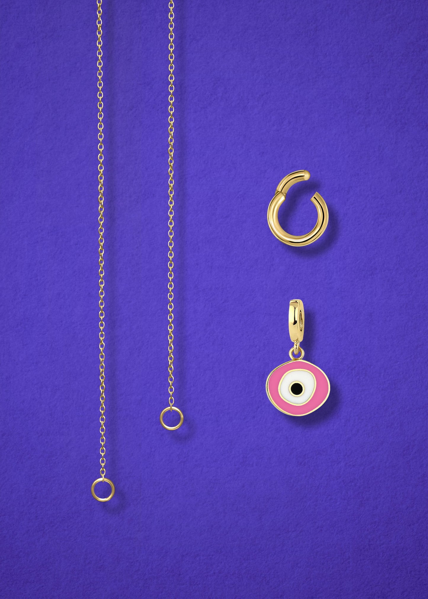 Golden Grace Blush Organic Evil Eye Necklace