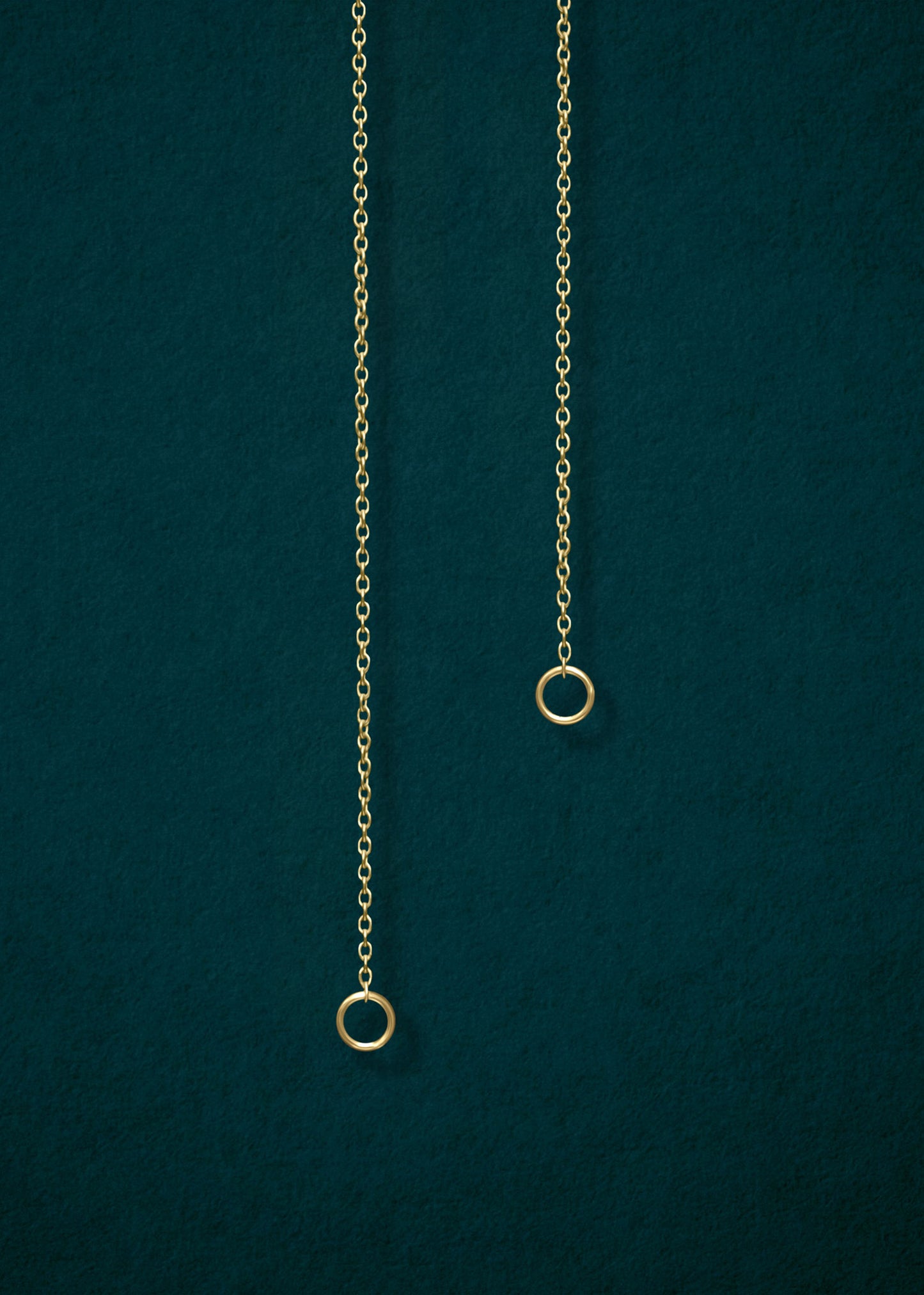 Close-up of the Golden Grace Cable Chain, a 14K solid gold necklace by whywhy NYC, showcasing its delicate and versatile design.