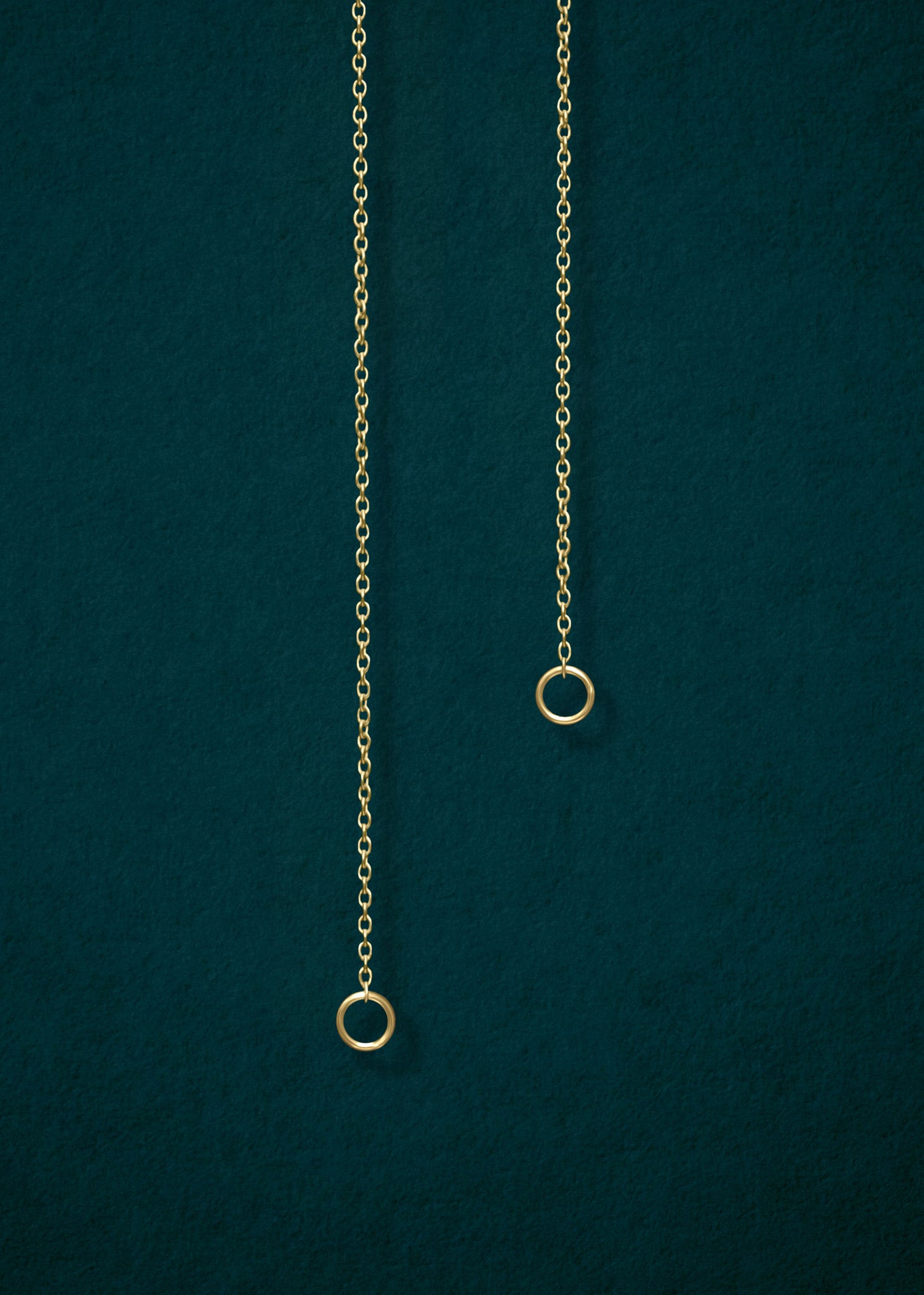 Close-up of the Golden Grace Cable Chain, a 14K solid gold necklace by whywhy NYC, showcasing its delicate and versatile design.