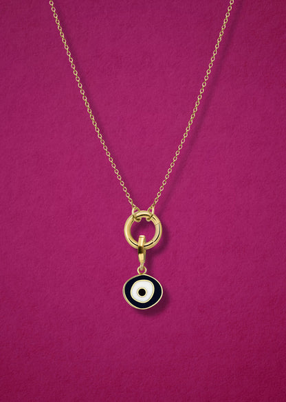 Golden Grace Obsidian Organic Evil Eye Necklace