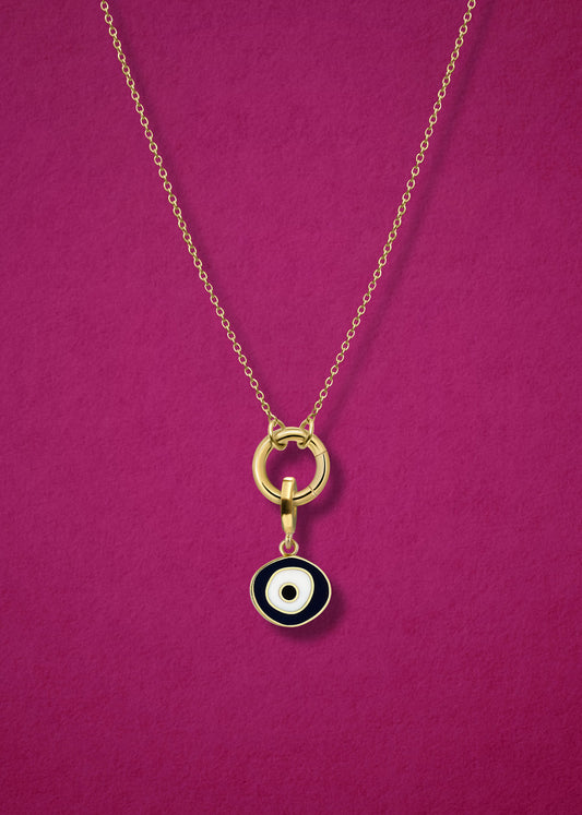 Golden Grace Obsidian Organic Evil Eye Necklace