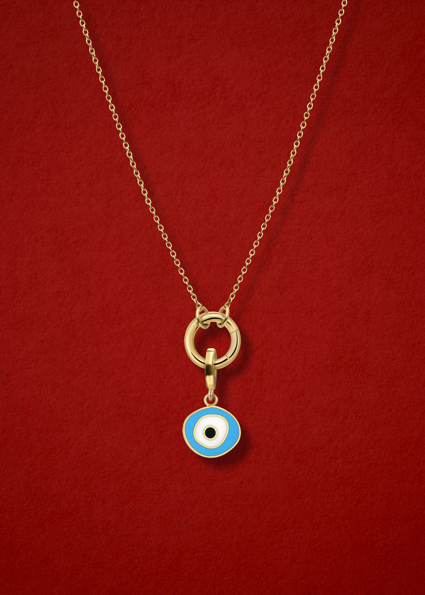 Golden Grace Sky Organic Evil Eye Necklace