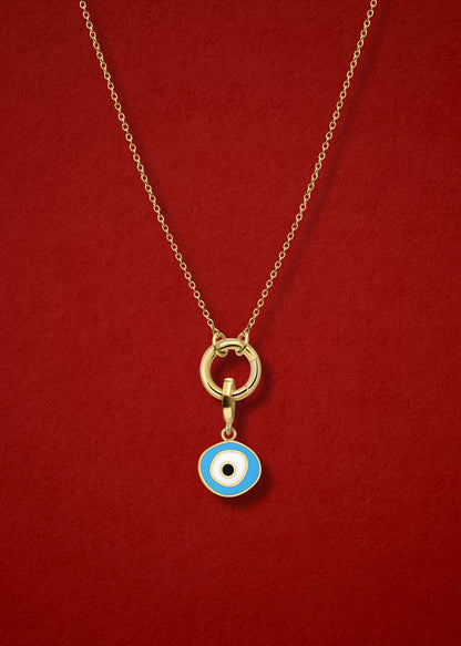 Golden Grace Sky Organic Evil Eye Necklace