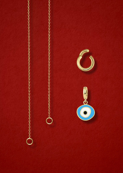 Golden Grace Sky Organic Evil Eye Necklace