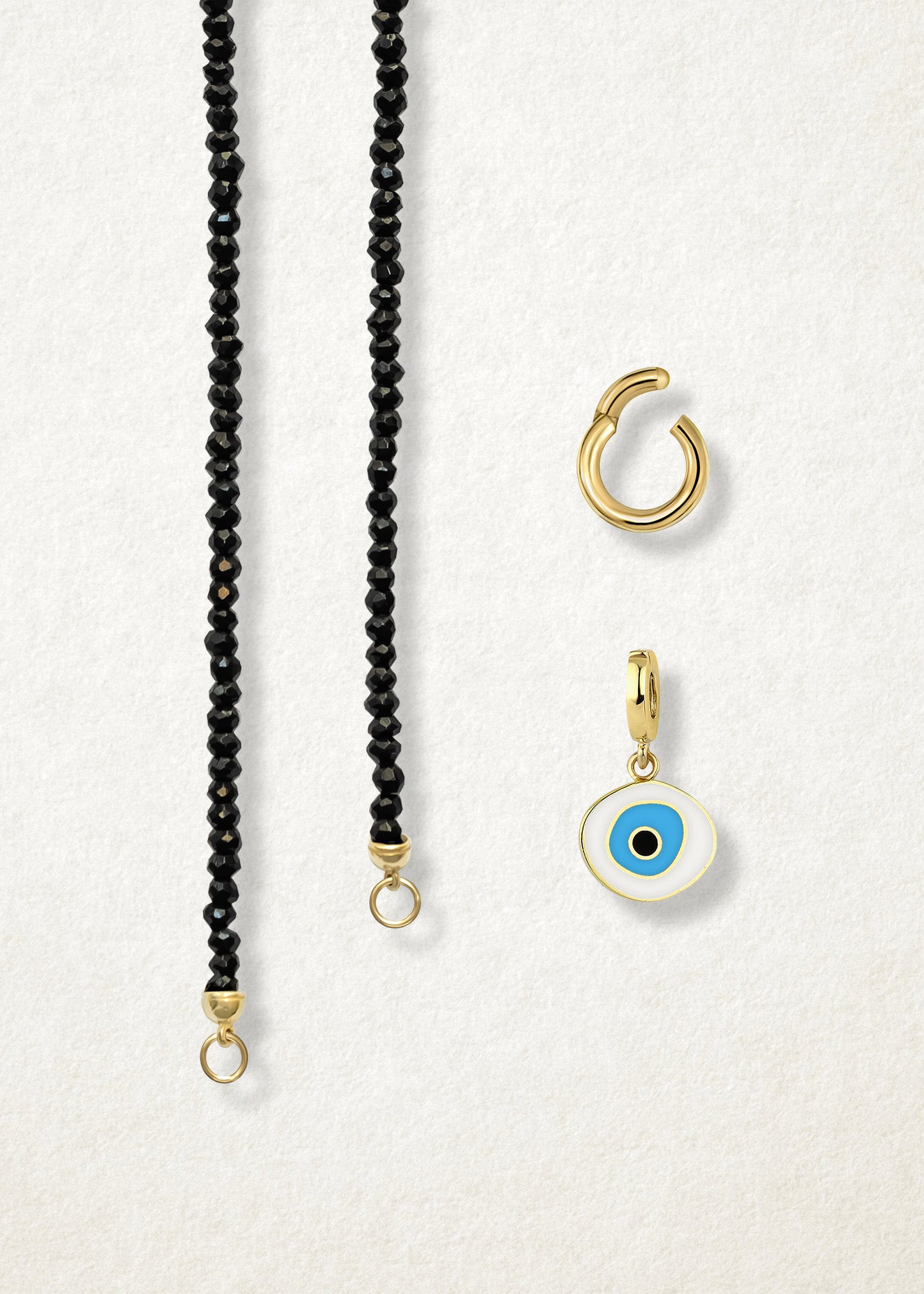 Noir Elegance Azure Organic Evil Eye Necklace