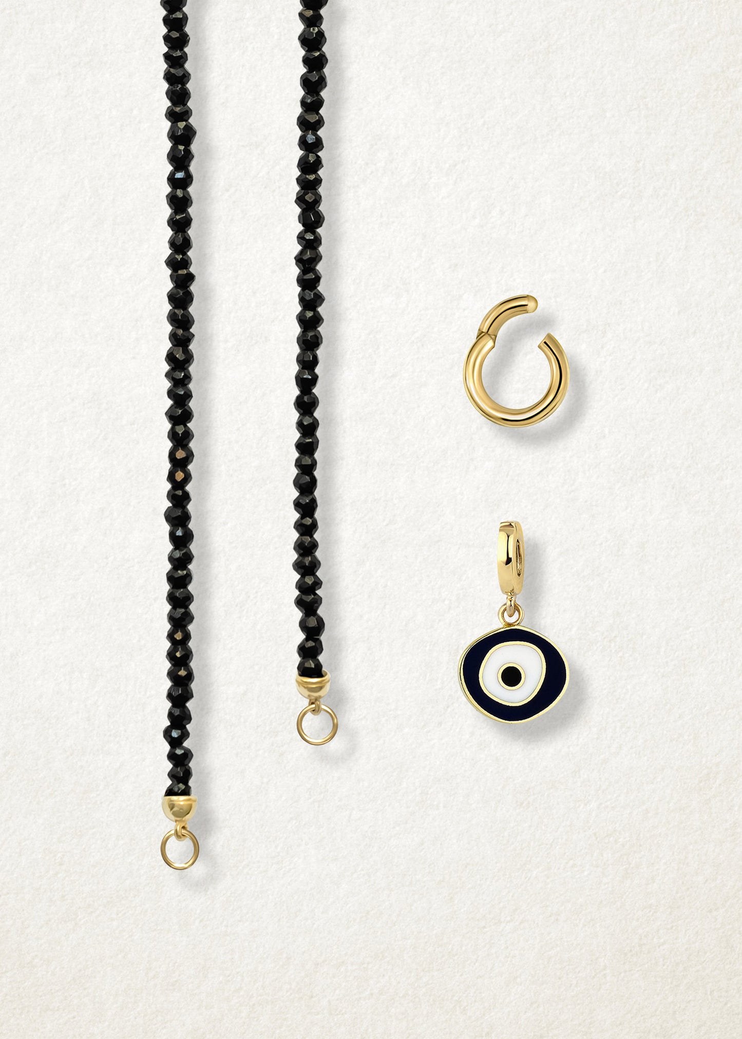 Noir Elegance Obsidian Organic Evil Eye Necklace