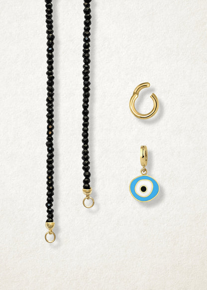 Noir Elegance Sky Organic Evil Eye Necklace