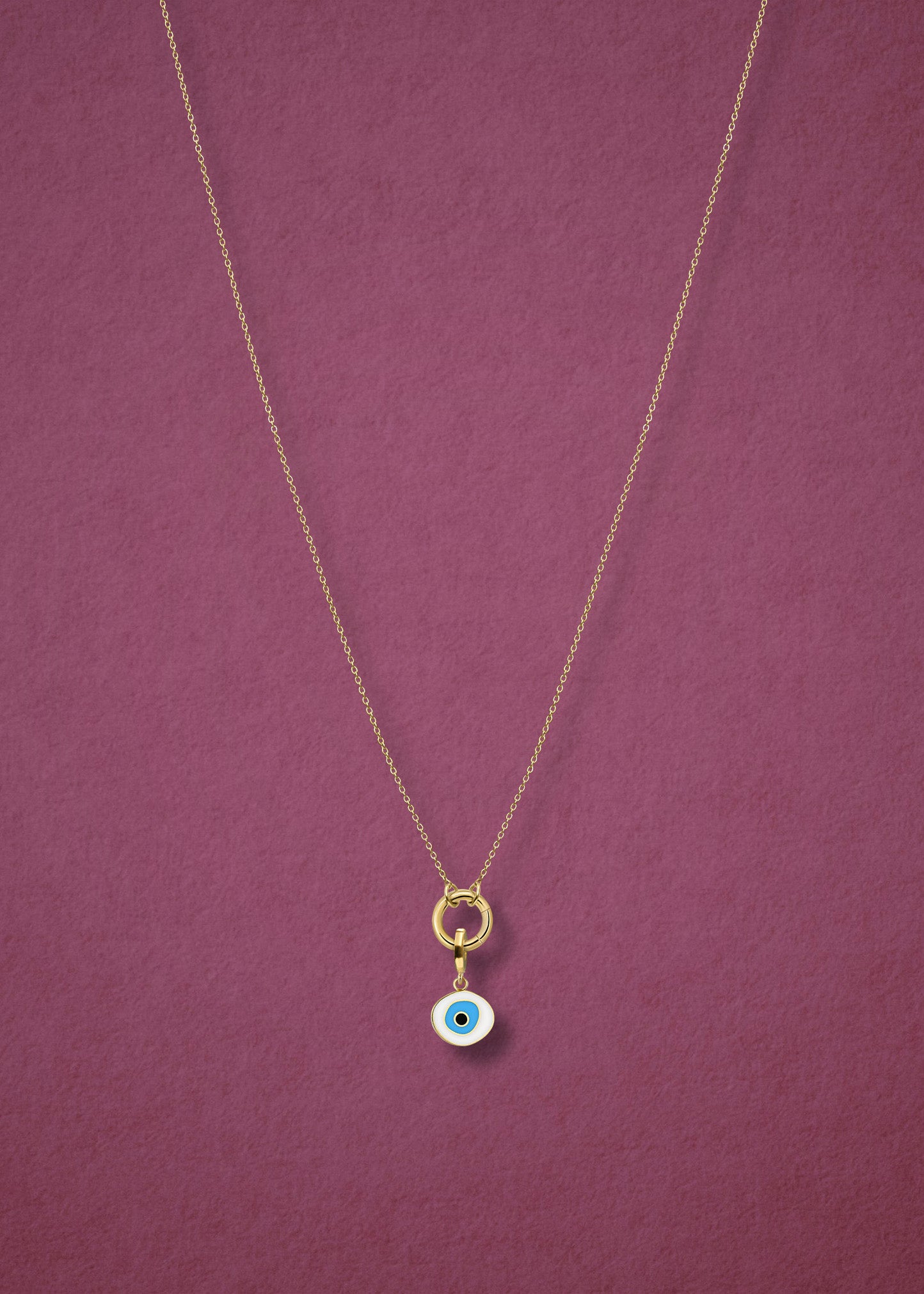 Golden Grace Azure Organic Evil Eye Necklace