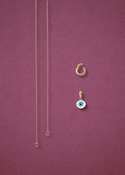 Golden Grace Azure Organic Evil Eye Necklace