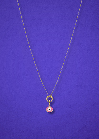 Golden Grace Blush Organic Evil Eye Necklace