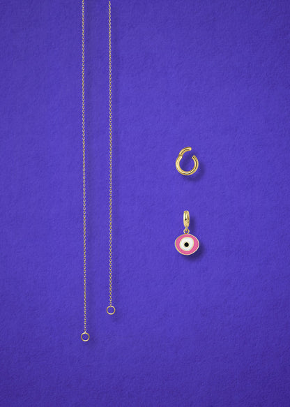 Golden Grace Blush Organic Evil Eye Necklace