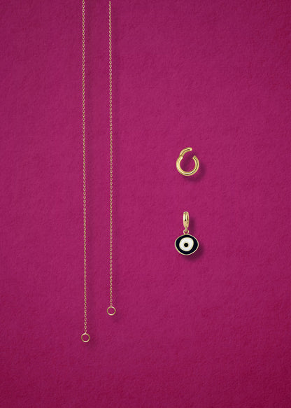 Golden Grace Obsidian Organic Evil Eye Necklace