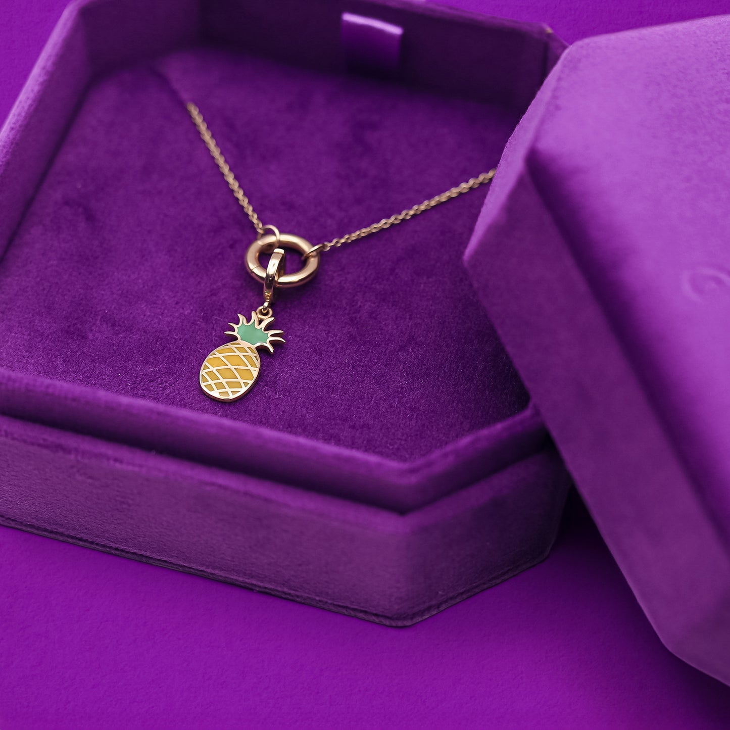 Golden Grace Pineapple Paradise Charm Necklace