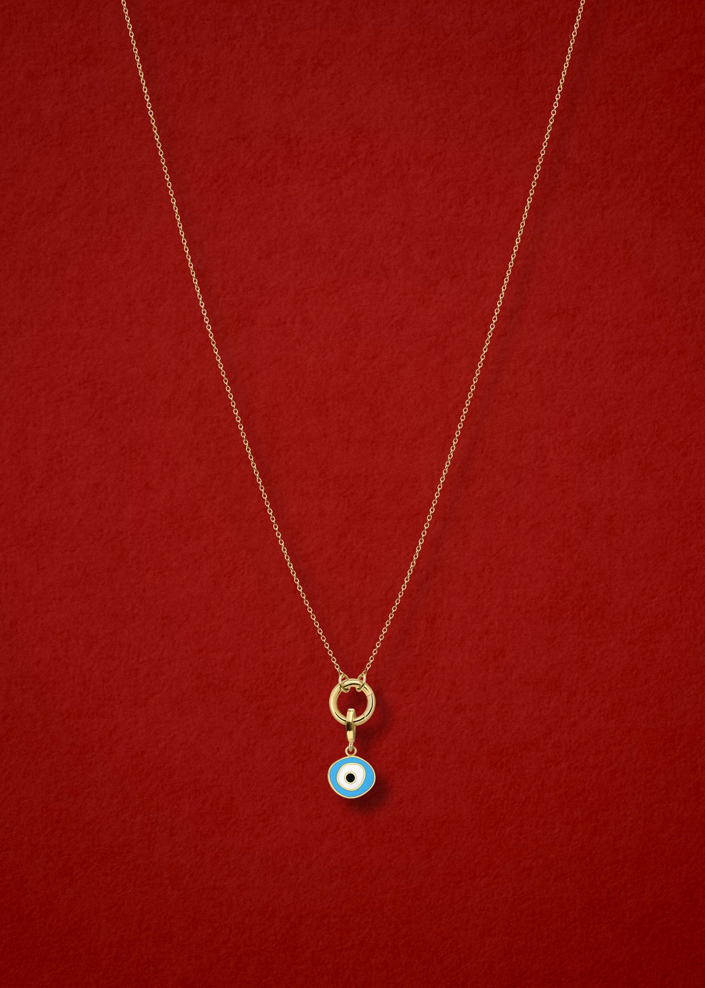 Golden Grace Sky Organic Evil Eye Necklace