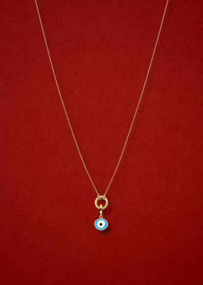 Golden Grace Sky Organic Evil Eye Necklace