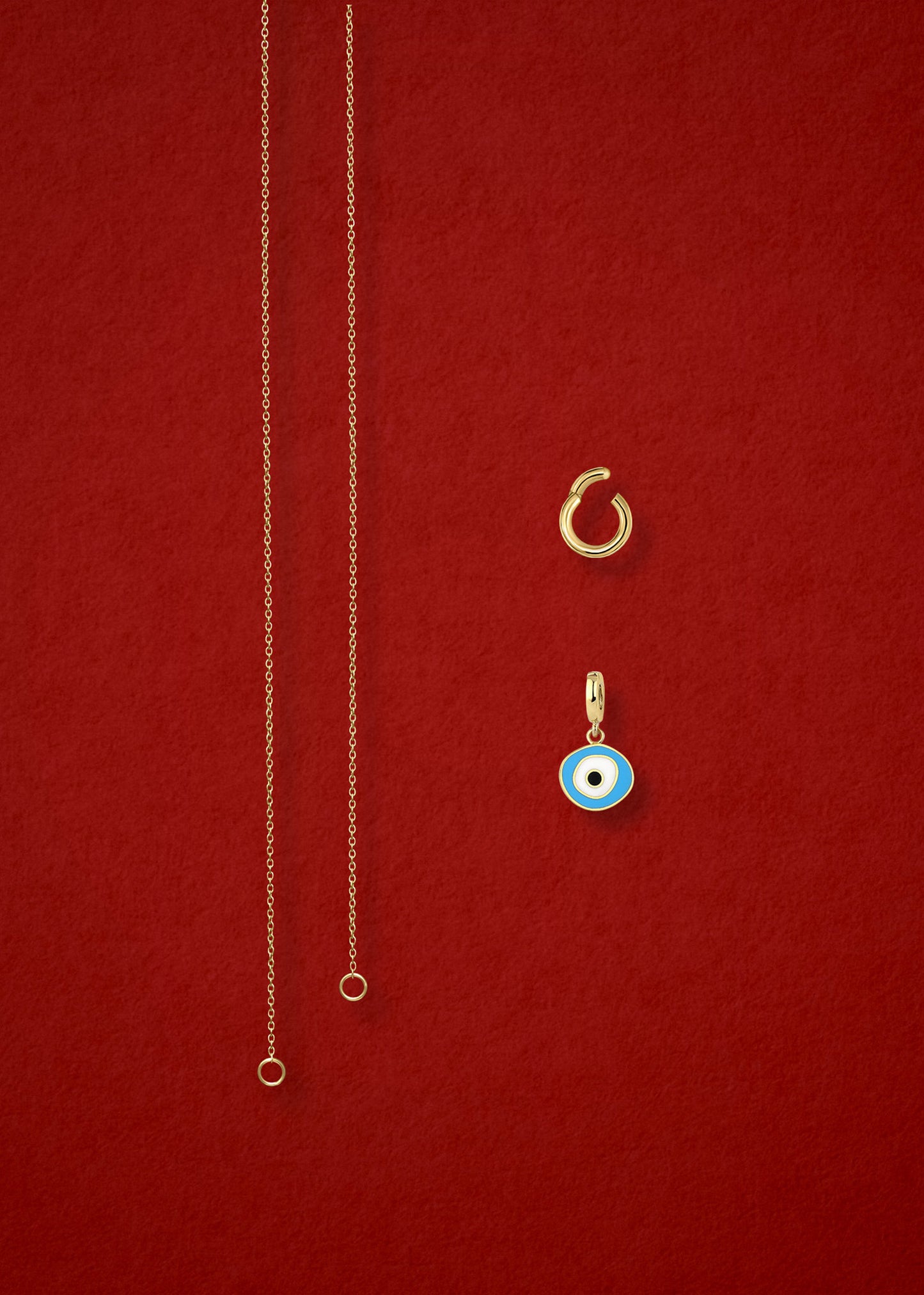 Golden Grace Sky Organic Evil Eye Necklace