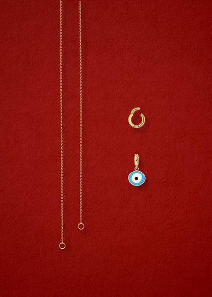 Golden Grace Sky Organic Evil Eye Necklace