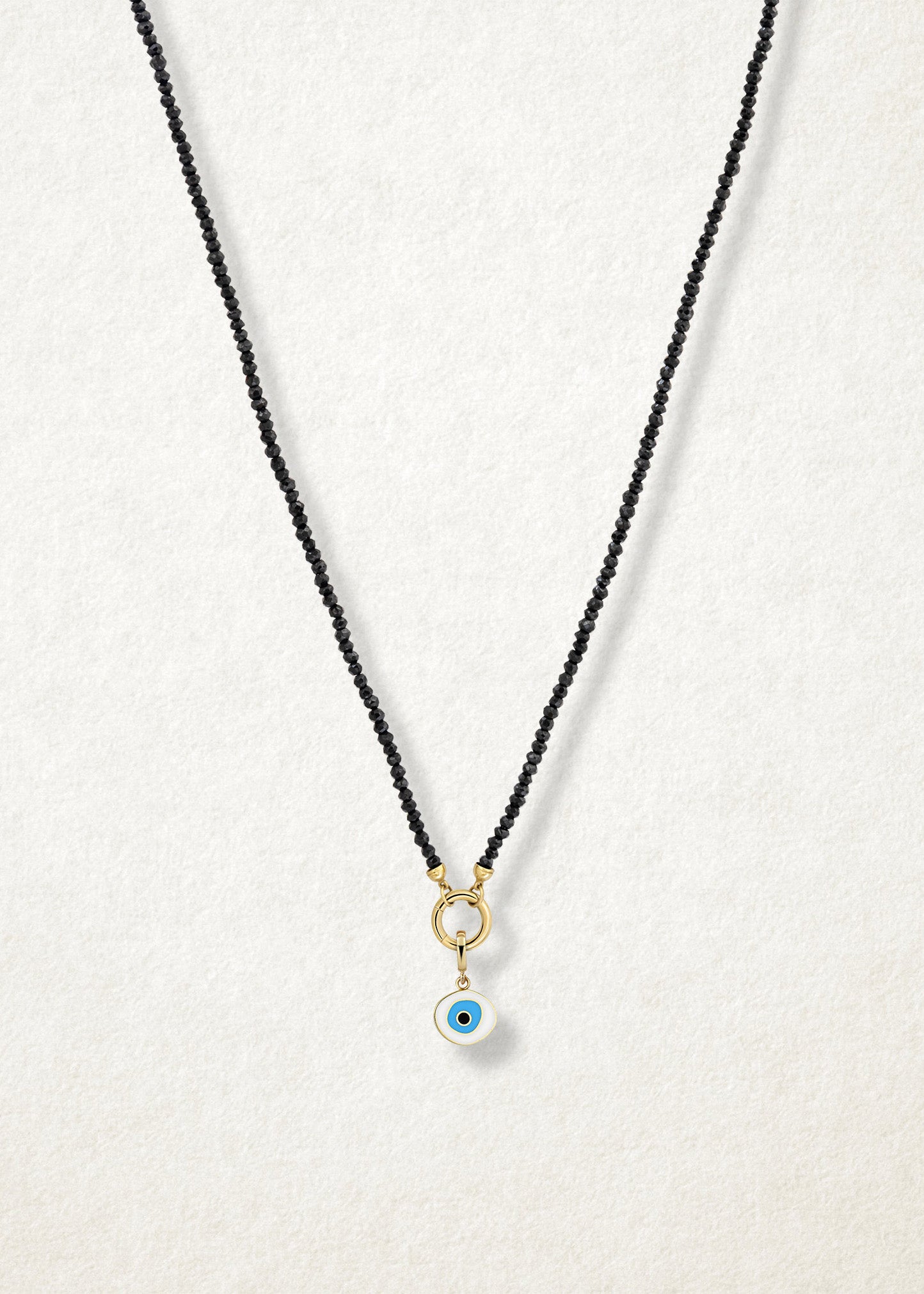 Noir Elegance Azure Organic Evil Eye Necklace