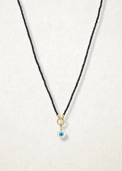 Noir Elegance Azure Organic Evil Eye Necklace
