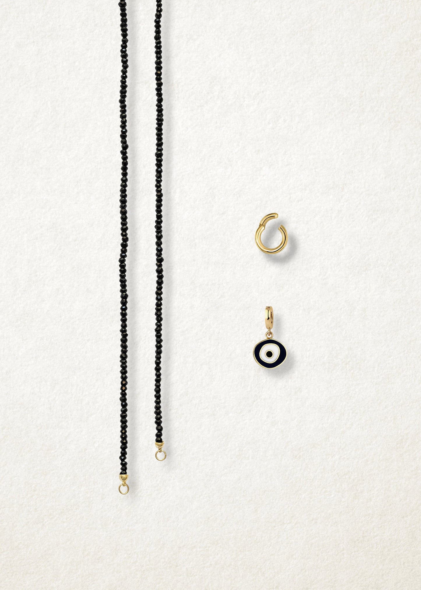 Noir Elegance Obsidian Organic Evil Eye Necklace