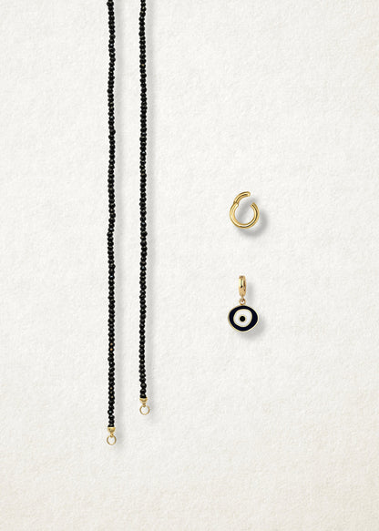 Noir Elegance Obsidian Organic Evil Eye Necklace