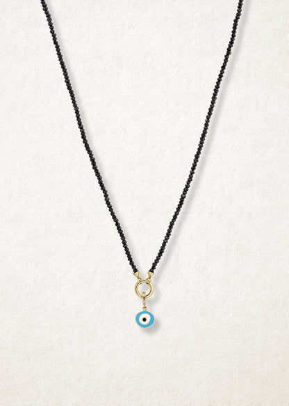 Noir Elegance Sky Organic Evil Eye Necklace